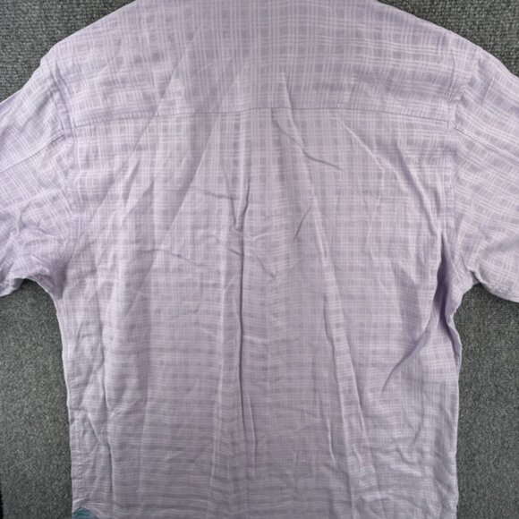 Tommy Bahama Linen Blend Purple Button Up Shirt Men Long Sleeve Large Woven - Picture 13 of 13